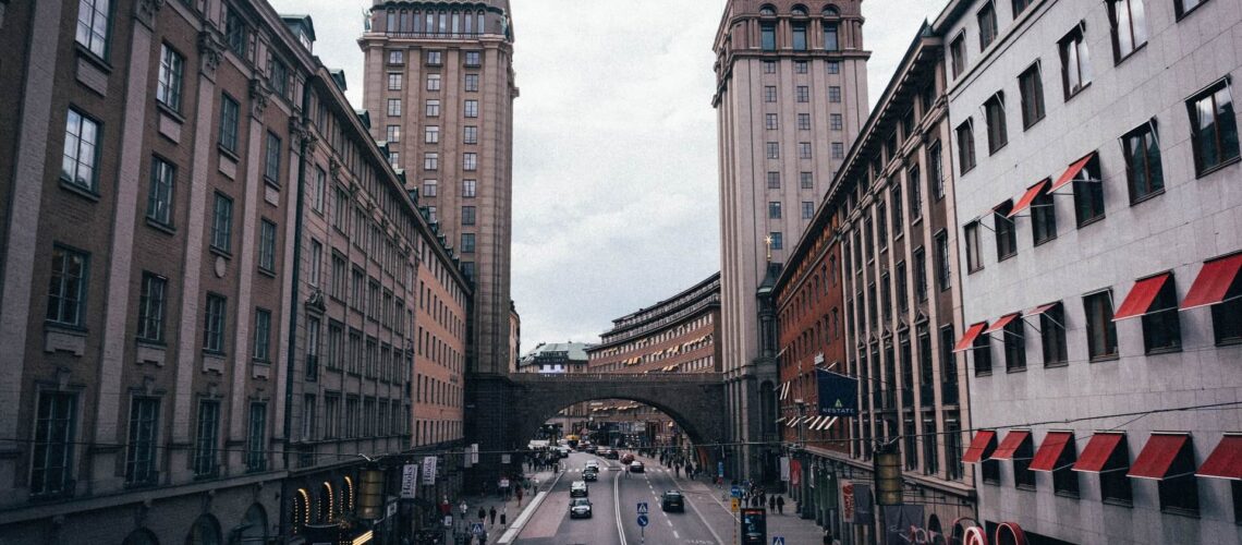 Bild på en gata i Stockholm.